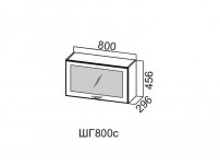 Шкаф навесной горизонтальный со стеклом 800 ШГ800с-456 456х800х296мм Прованс